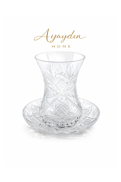Paşabahçe İnce Belli Göz 12 Parça Çay Seti (6 Bardak + 6 Tabak) - AYAYDIN HOME