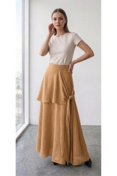 QSS Muslin Long Skirt with Tie Detail