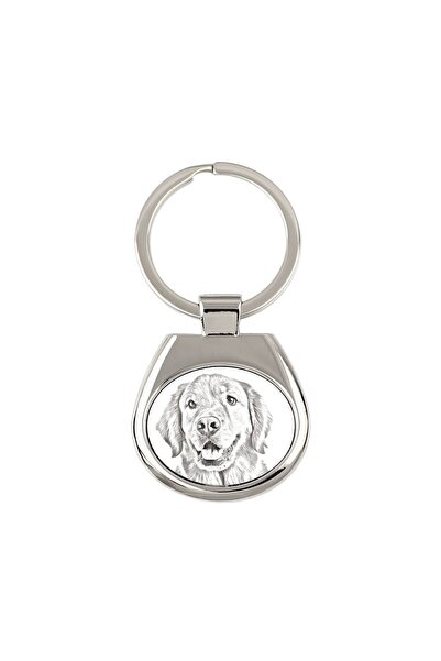 Art - Dog Golden Retriever - breloc cu câine, breloc cu imprimeu, pandantiv p...