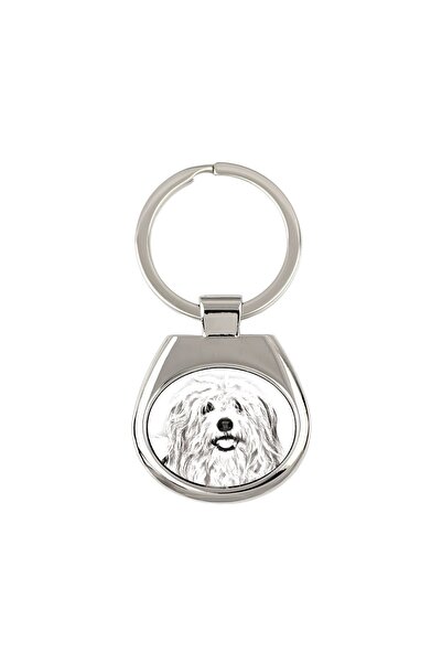 Art - Dog Coton de Tulear, Cotie - breloc cu un câine, breloc cu imprimeu, pa...