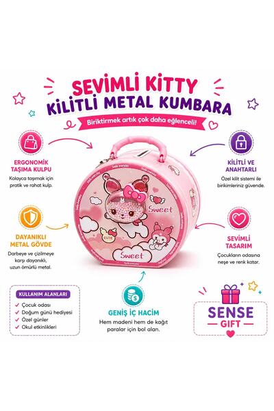 Sense Kilitli Metal Kumbara S-276-C-PE
