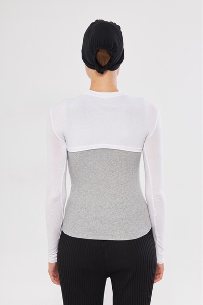 bonni Sleeved Half Body Garment, Sleeved Neck Collar, Hijab Sleeve Neck Collar Undershirt Bolera