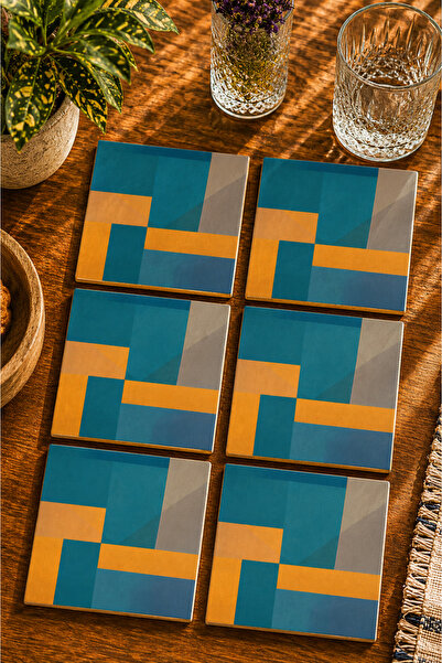 JHAAR Modern Design Set of 6 Coasters - Uv Printing Mdf - 10X10 cm
