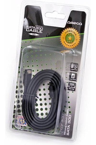 Omega SATA300 INTERNAL CABLE CABLE CABLE SATA300 INTERNAL 1M BLACK BLISTER [4...