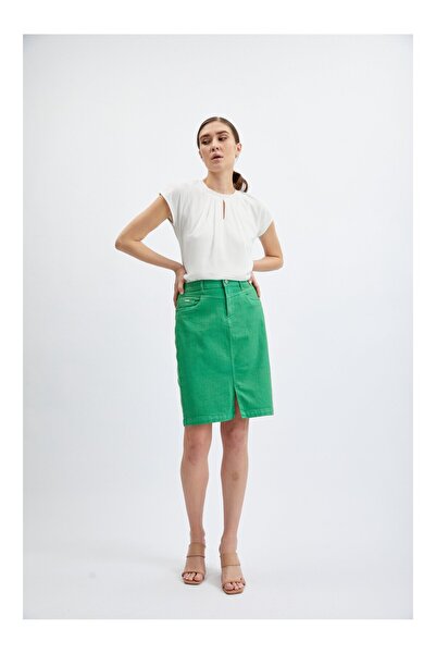 ORSAY Fustă verde de damă din denim