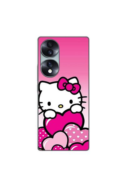 OEM Husa compatibila cu Honor 70 Silicon Gel Tpu Model Hello Kitty Pink Hearts