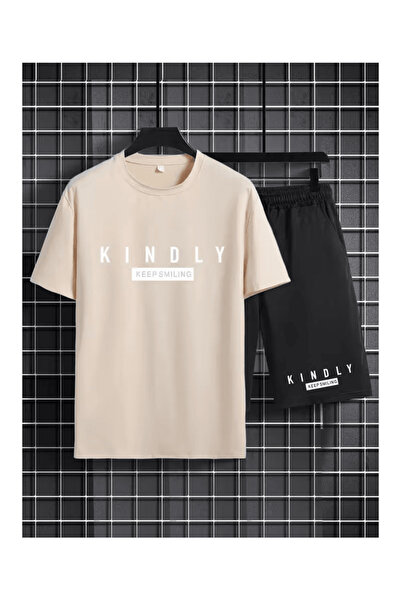 Eritqaa Kindly Keep Smiling Written Shorts Set