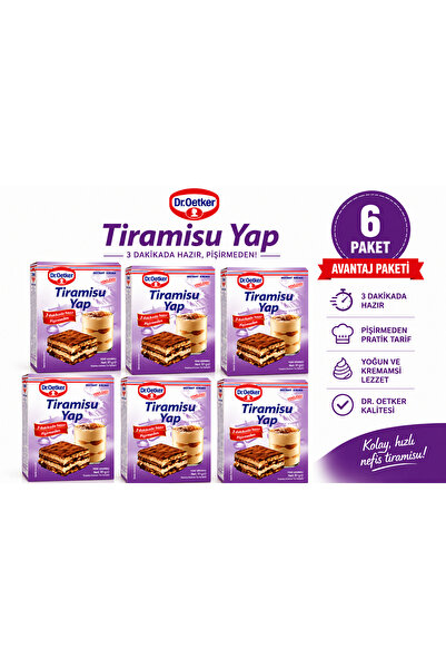 Dr. Oetker Tiramisu Yap 91g 6’lı Avantaj Paketi – 3 Dakikada Hazır, Pişirmede...