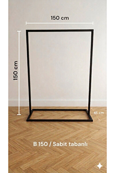 NovaLand Metal Konfeksiyon Ayaklı Elbise Askılık Sabit 150x150x45