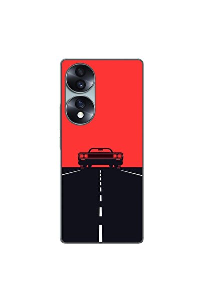 OEM Husa compatibila cu Honor 70 Silicon Gel Tpu Model Red Sky Muscle Car