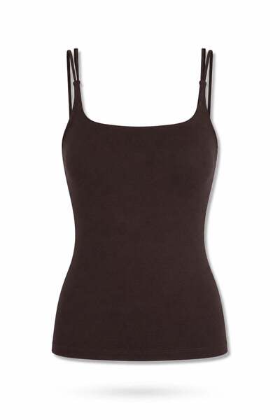 5in1Canpolat Brown Padded Supportive Athlete's Top 17506