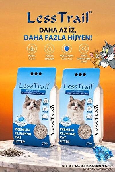 Less Trail Tom&JerryPetshop - Topaklanan Sabun Kokulu Kedi Kumu 10 Lt x 2 ADET