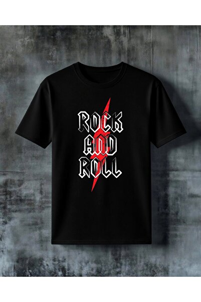 COMVİCHO Red Lightning Bolt Printed Oversized T-Shirt