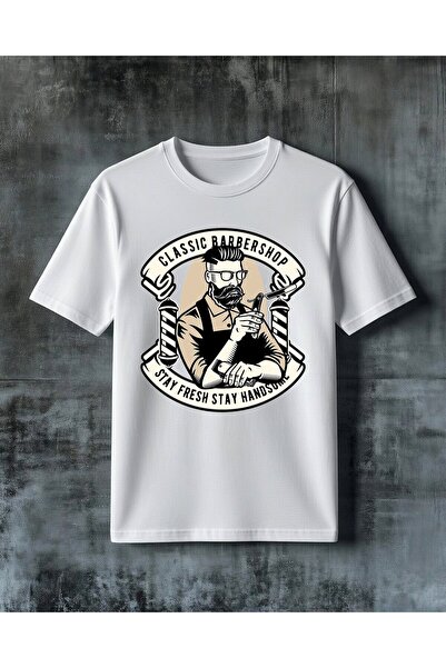COMVİCHO Classic Berber Bearded Man Printed Oversize T-Shirt