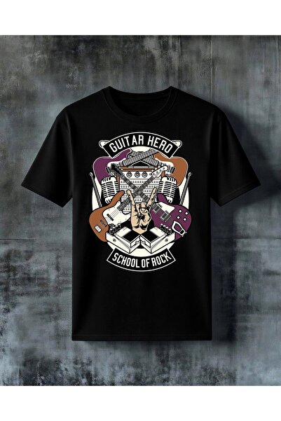 COMVİCHO Guitar Hero School of Rock Printed Oversize T-Shirt