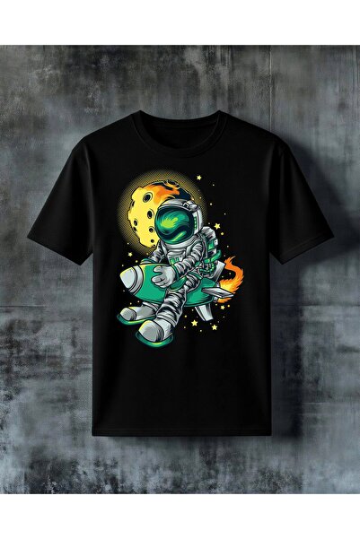 COMVİCHO Astronaut Moon 5 Printed Oversize T-Shirt