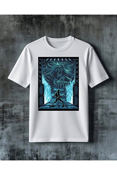 COMVİCHO Metal Music Guitar Savasci Printed Oversize T-Shirt