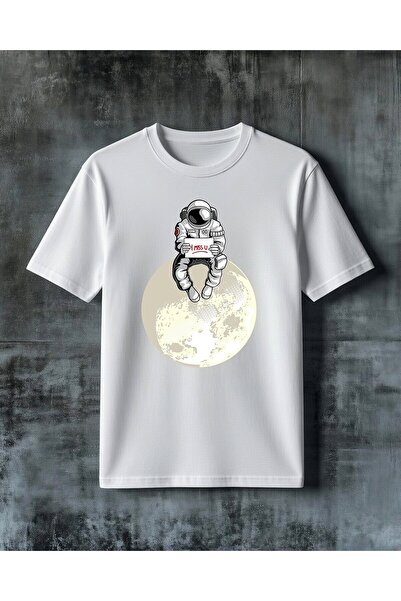 COMVİCHO Miss U Astronaut Printed Oversize T-Shirt