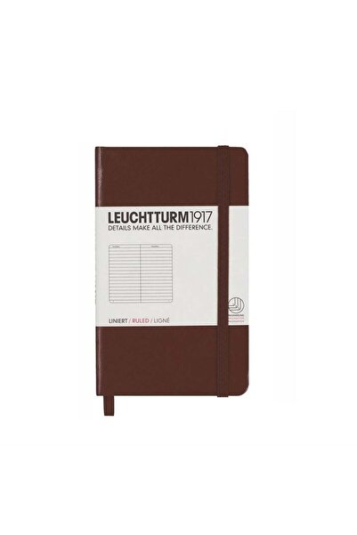 Leuchtturm1917 Blocnotes format de buzunar (A6), cu linii, copertă maro cioco...