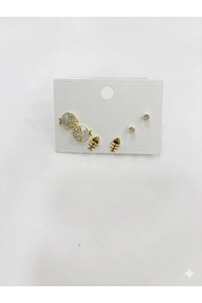 eco port Six-Piece Earrings with Sweet Fish and Fishbone Detail - Kp00561