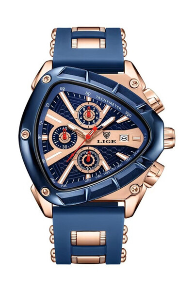 Lige Men's Watch LG89103 Triangular – Chronograph, 3BAR, Stainless Steel, Mod...