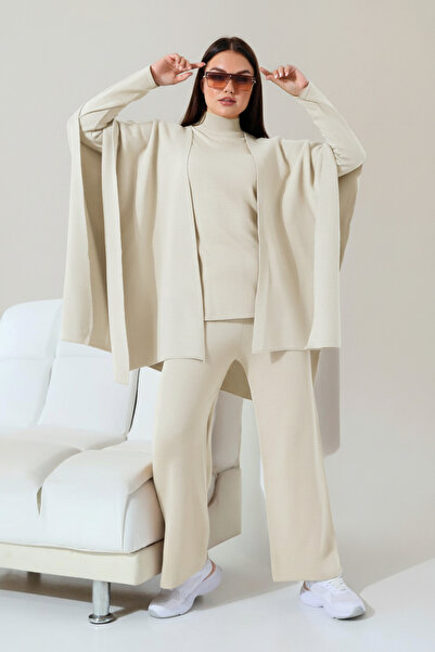 Intisimo Women's Knitwear Set, Three Pieces, Classic, Ivory