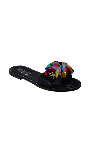 OEM Tsimpolis Shoes 011 Παντόφλα Από Τεχνόδερμα Μαύρη