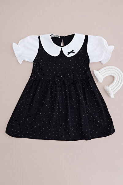 Fulla Moda Stoned Baby Collar Bowknot Girl's Dress