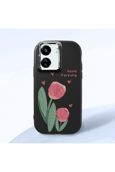 ucuc Poco C65 Compatible Shock-Absorbing Camera Protected Black Silicone Case