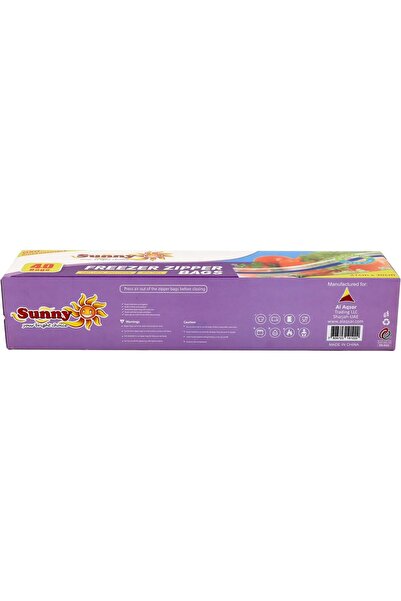 Sunny Your Bright choice Freezer Zipper Bags, 27cm x 30cm Large, 40 Pieces, Airtight Leak-Proof, Oxo-Biodegradable & Eco-Friendly