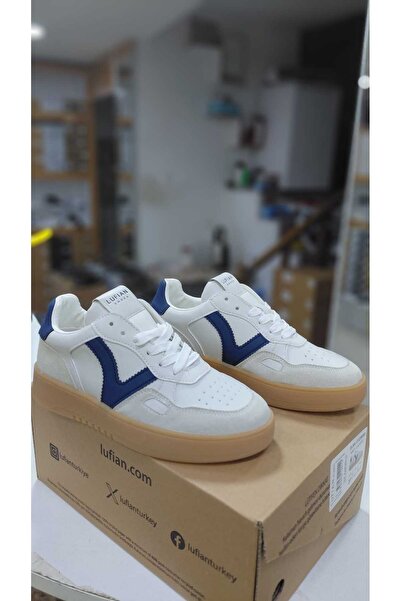 Lufian Elsa Women's Navy Blue Leather Casual Daily Shoes