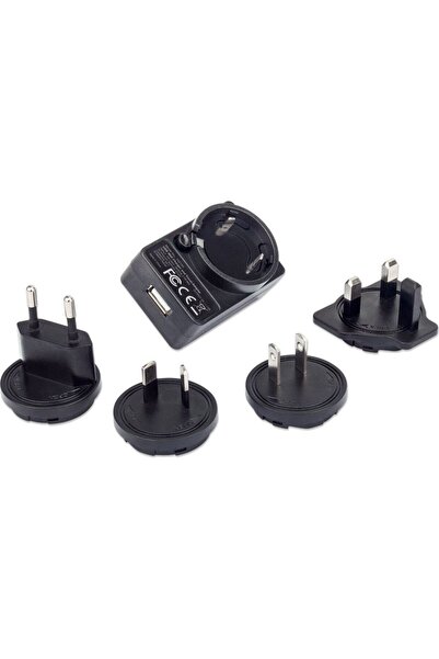 MANHATTAN Încărcător USB de rețea 5V 1A cu prize EU/UK/US/Australia 102155