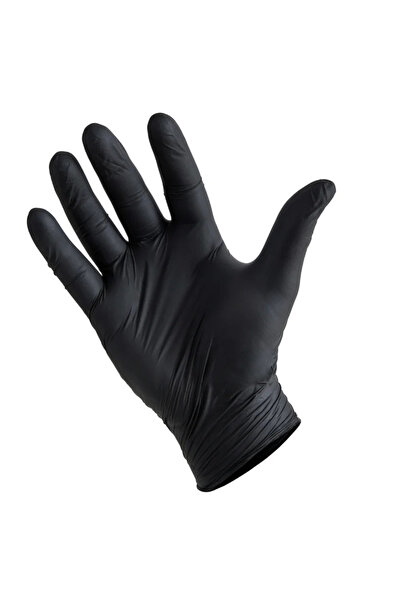 Fortino Black Nitrile Gloves, Size XL, for protection, 100 pieces/set