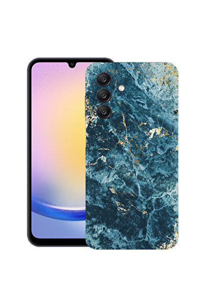bestcase Ултра тънък TPU калъф за Samsung Galaxy A57, Мраморен - Зелен и злат...