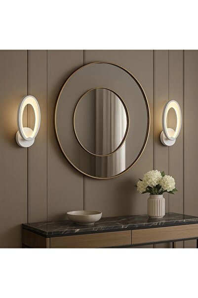 Elektroyou MS31005-1 Beyaz Mimari 3 Renk Ledli Modern Aplik-Takım 2 Adet