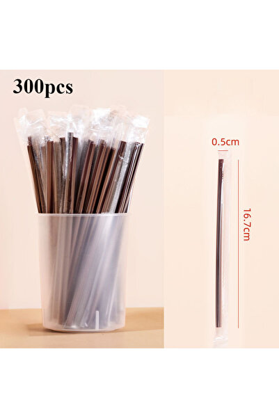 Choice 300pcs 50/100/300/500pcs Brown Drinking Straws Rietjes Milk Tea Bar Pa...