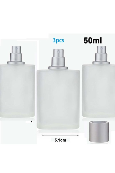 Choice 107-50mlX3 30ml/50ml Glass Perfume Atomizer Frosted Square Refillable ...