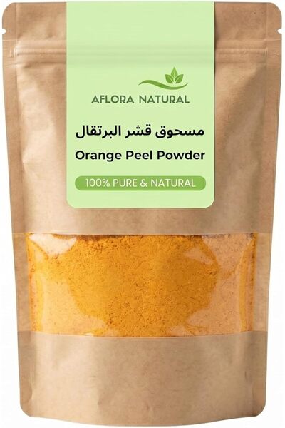 AFLORA Orange Peel Powder for Skin Radiance, 100% Pure, Fine Sifted, Glowing ...