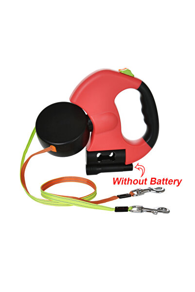 Choice 3 M - 8 KG Red (No Battery) Double Dog Leash with Flashlight 3M Automa...
