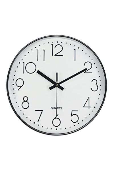 Choice1 8 inch White Black G1233B 8-Inch Minimalist Quartz Wall Clock, 3D Dig...