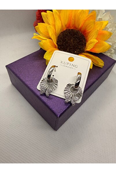 XUPING JEWELRY Xuping Jewelry Series Zircon Stone Fan Model Steel Earrings