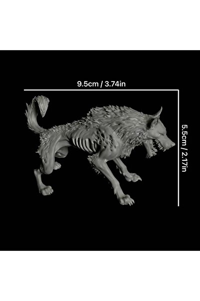Choice1 Small 3D Printed Hellhound, with Cracked Bone Texture + Ferocious Pos...