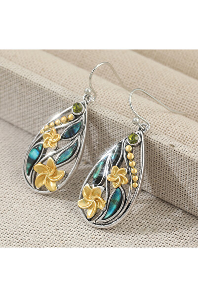 Choice A491-1 Creative Water Drop Flower Pattern Carving Dangle Earrings Fash...