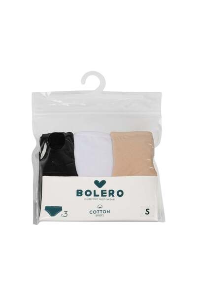 Bolero طقم سراويل داخلية نسائية قطنية مكونة من 3 قطع