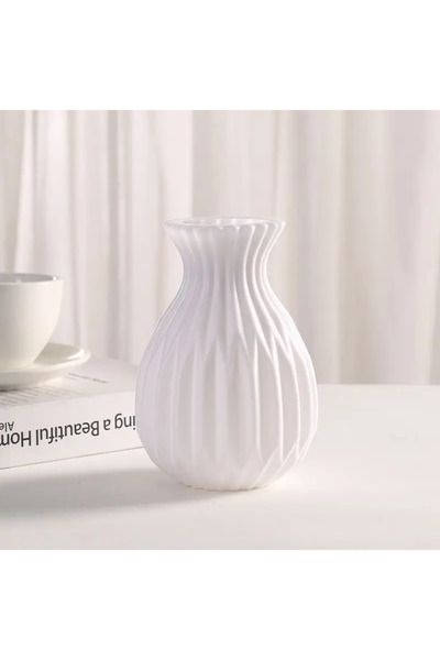 Choice WHITE TM2643A Nordic-Style Diamond-Patterned Ceramic Vase: A Luxe-Chic...