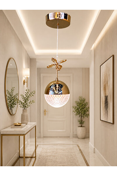 EY-EL TASARIM TEKLİ DESENLİ TOP ROSE GOLD 3 RENK MODLU KRİSTAL DESEN TAŞLI LE...