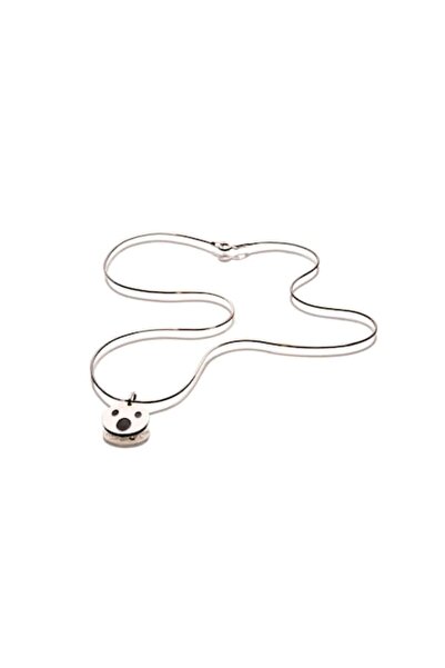 OEM Emoji Wow face pendant necklace, 925 silver