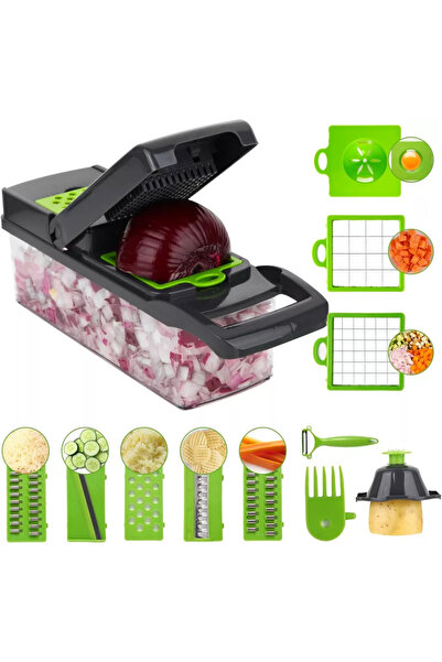 OEM Multifunctional Vegetable and Fruit Slicer, 12 in 1, 7 interchangeable bl...