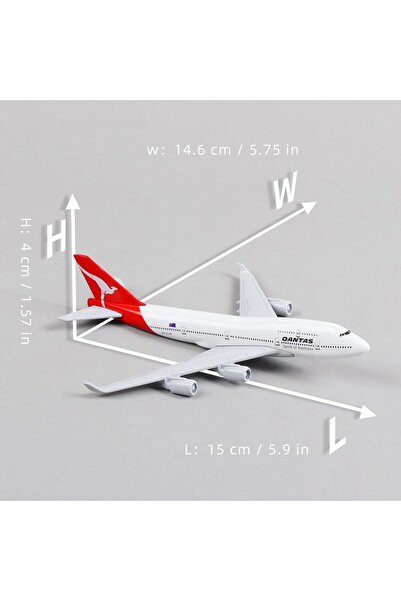 Choice نموذج طائرة كانتاس B747 معدني مصبوب بمقياس 1:400 بطول 16 سم مع حامل لل...