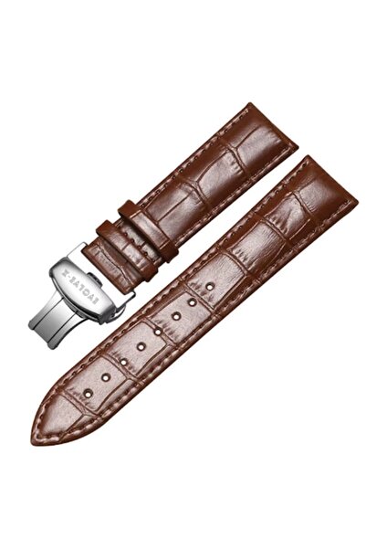 Evolve-x ® leather smartwatch strap, 20mm, Quick release system, butterfly me...